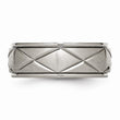 Titanium Polished X-Design 8mm Satin Center Ridged Edge Band