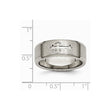 Titanium Cross Design 8mm Satin Beveled Edge Band