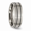 Titanium Enameled Flat 8mm Satin & Polished Band
