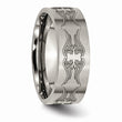 Titanium Flat 8mm Laser Design Brushed Band