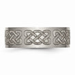 Titanium Flat 8mm Laser Design Brushed Band