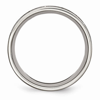 Titanium Flat 8mm Laser Design Brushed Band