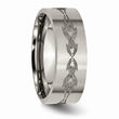 Titanium Flat 8mm Laser Design Brushed Band