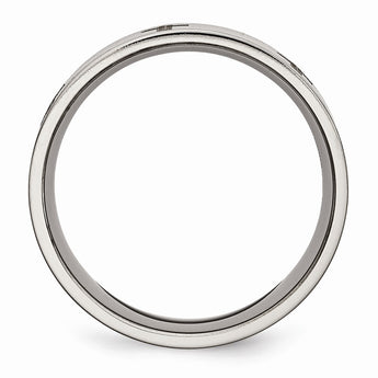 Titanium Flat 8mm Laser Design Brushed Band