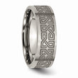 Titanium Flat 8mm Laser Design Brushed Band