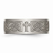 Titanium Flat 8mm Laser Design Brushed Band
