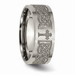 Titanium Flat 8mm Laser Design Brushed Band