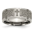 Titanium Flat 8mm Laser Design Brushed Band