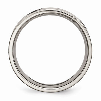 Titanium Flat 8mm Laser Design Brushed Band