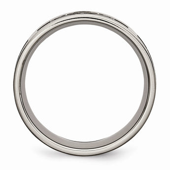 Titanium Flat 8mm Laser Design Brushed Band