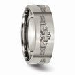 Titanium Flat 8mm Laser Design Brushed Band