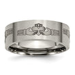 Titanium Flat 8mm Laser Design Brushed Band