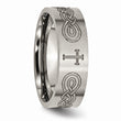 Titanium Flat 8mm Laser Design Brushed Band