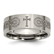 Titanium Flat 8mm Laser Design Brushed Band