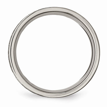 Titanium Flat 8mm Laser Design Brushed Band