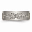 Titanium Flat 8mm Laser Design Brushed Band