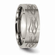 Titanium Flat 8mm Laser Design Brushed Band
