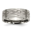 Titanium Flat 8mm Laser Design Brushed Band
