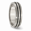 Titanium Enameled Grooved 6mm Satin Band