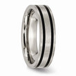 Titanium Brushed Enameled Flat 6mm Band