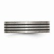 Titanium Enameled Flat 6mm Satin & Polished Band