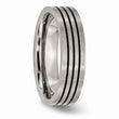 Titanium Enameled Flat 6mm Satin & Polished Band