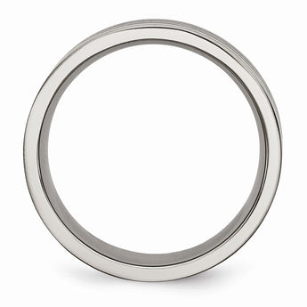 Titanium Enameled Flat 8mm Satin & Polished Band