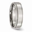 Titanium Ridged Edge 6mm Polished Band