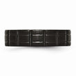 Titanium Notched Black IP-plated 6mm Brushed and Polished Band