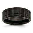 Titanium Notched Black IP-plated 8mm Brushed and Polished Band