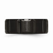 Titanium Grooved Black IP-plated 8mm Brushed and Polished Band
