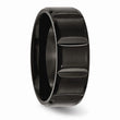 Titanium Grooved Black IP-plated 8mm Brushed and Polished Band