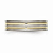 Titanium Grooved Yellow IP-plated 6mm Brushed & Polished Band