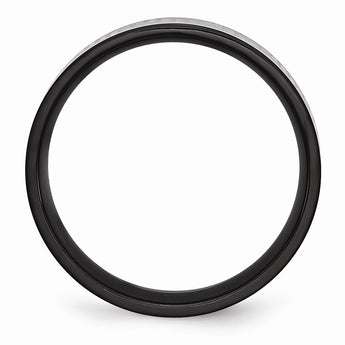 Titanium Black IP-plated Greek Key Laser Etched 6mm Brushed/Polished Band