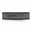Titanium Black IP-plated Greek Key Laser Etched 6mm Brushed/Polished Band