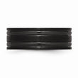 Titanium Grooved Black IP-plated 8mm Brushed and Polished Band