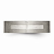 Titanium Flat 6mm Sterling Silver Inlay Brushed Band