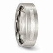 Titanium Flat 6mm Sterling Silver Inlay Brushed Band