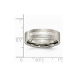 Titanium Flat 6mm Sterling Silver Inlay Brushed Band