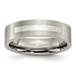 Titanium Flat 6mm Sterling Silver Inlay Brushed Band