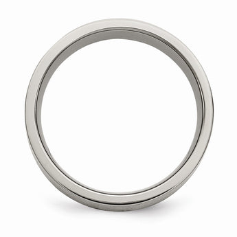 Titanium Flat 8mm Sterling Silver Inlay Brushed Band