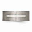 Titanium Flat 8mm Sterling Silver Inlay Brushed Band
