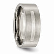 Titanium Flat 8mm Sterling Silver Inlay Brushed Band