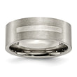 Titanium Flat 8mm Sterling Silver Inlay Brushed Band