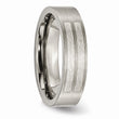 Titanium Flat 6mm Sterling Silver Inlay Brushed Band