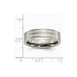 Titanium Flat 6mm Sterling Silver Inlay Brushed Band