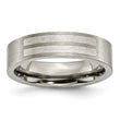 Titanium Flat 6mm Sterling Silver Inlay Brushed Band