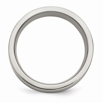 Titanium Flat 8mm Sterling Silver Inlay Brushed Band