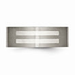 Titanium Flat 8mm Sterling Silver Inlay Brushed Band