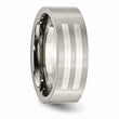 Titanium Flat 8mm Sterling Silver Inlay Brushed Band